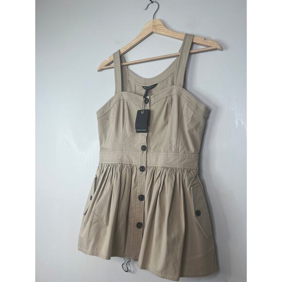 NWT Marissa Webb Brielle Canvas and Tulle Seamed Trench Vest Top Blouse - Picture 3 of 9